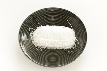 Dried ingredient, Chinese glass noodles on plate