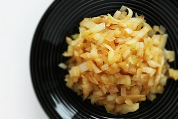 Pan fried mince onion for cooking ingredient