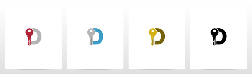 Key On Letter Logo Design D