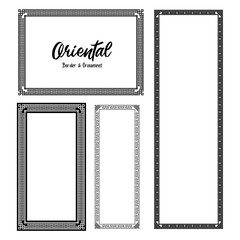 Classic Oriental Chinese Ornament Frame Vintage Border Art Decorative