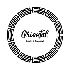 Classic Oriental Chinese Ornament Frame Vintage Border Art Decorative