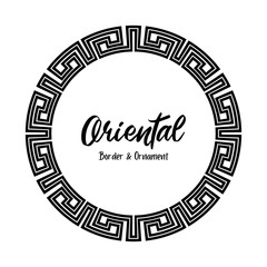 Classic Oriental Chinese Ornament Frame Vintage Border Art Decorative