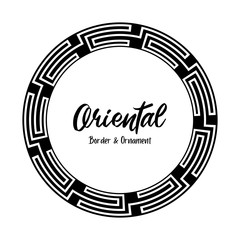 Classic Oriental Chinese Ornament Frame Vintage Border Art Decorative