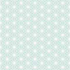 麻の葉 模様　水色