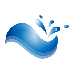 Water Wave Icon. Surf Logo. Vector Isolated On White Background. Hand Drawn Water Wave Icon. For Water Logo, Sign, Symbol, Surfing Icon, Sea And Ocean Logo. Abstract Ocean Waves Vector