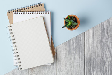 Notebook on a colored background