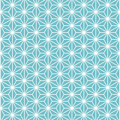 麻の葉 模様　水色