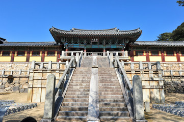 Cheongungyo and baekungyo Bridge at Jahamun gate of Bulguksa temple