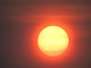 Sun in evening sky