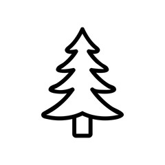 Christmas tree icon vector. Thin line sign. Isolated contour symbol illustration