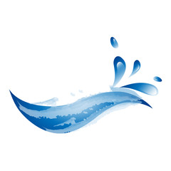 Water Wave Icon. Surf Logo. Vector Isolated On White Background. Hand Drawn Water Wave Icon. For Water Logo, Sign, Symbol, Surfing Icon, Sea And Ocean Logo. Abstract Ocean Waves Vector