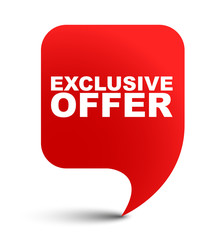 red vector banner exclusive offer