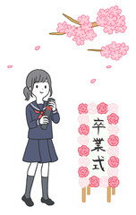 卒業式　女子学生