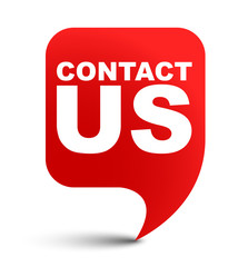 red vector banner contact us