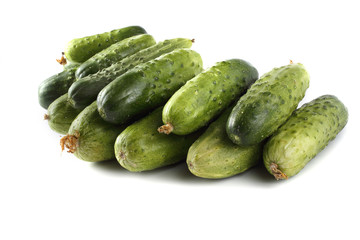 Cucumbers isolated on white