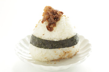 Japanese food, Korean bbq beef rice boll Yokiniku Onigiri
