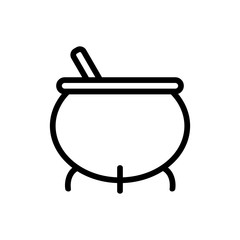 cauldron potion icon vector. Thin line sign. Isolated contour symbol illustration