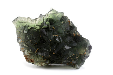Green fluorite isolated on white