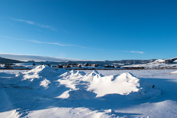 Obraz premium Snow wind drifts in Grand County, Colorado