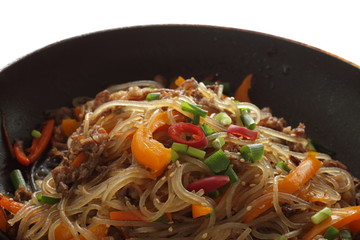 Korean food, Japchae, glass noodles