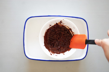 湯煎チョコレート