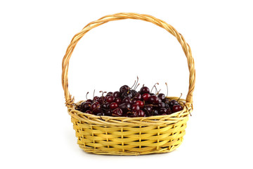 Fototapeta na wymiar Cherries in basket