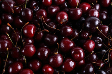 Red cherries background