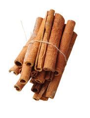 Cinnamon on a white background