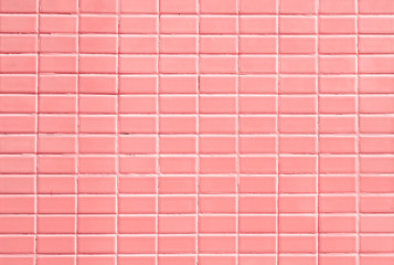 pink color  texture background, ceramic brick tile wall, 