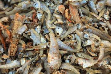 Dried fish on the market