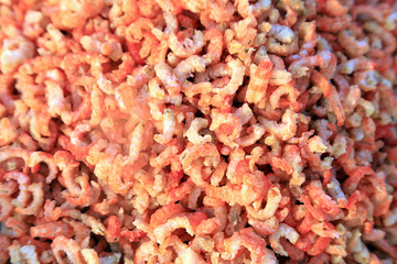 Piles of dried shrimp