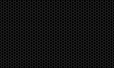 Dark metal hexagon mesh pattern background texture vector illustration.
