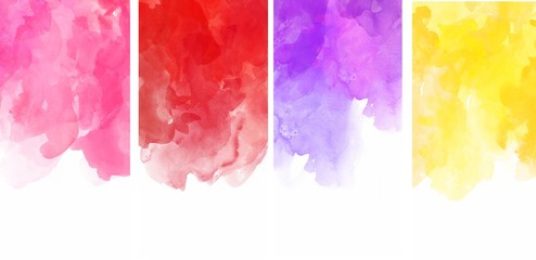 Set of bright colorful watercolor backgrounds for poster, brochure or flyer
