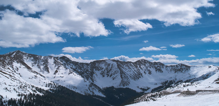 A snowy mountain range in Colorado