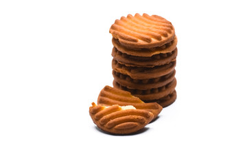 Tasty biscuits isolated on white background