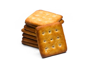 Tasty biscuits isolated on white background