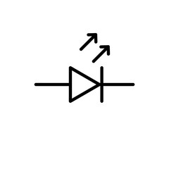 LED Light Emitting Diode Component Symbol For Circuit Design