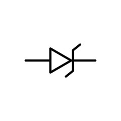 Zener Diode Component Symbol For Circuit Design Solid