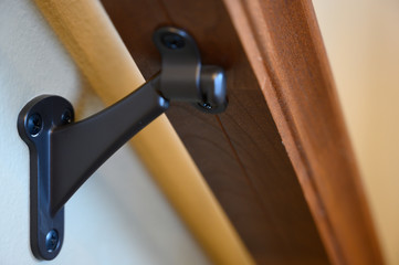 Cherry handrail and hardware bracket