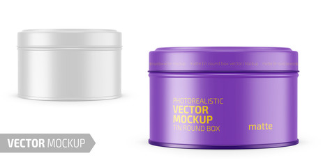 Round matte tin round box template.