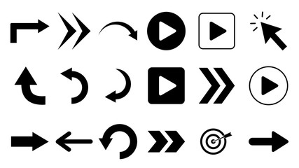 Arrow icon. Arrow vector collection. Arrow Cursor. Modern simple arrows. Vector illustration