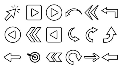 Arrow icon. Arrow vector collection. Arrow Cursor. Modern simple arrows. Vector illustration