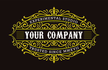 Victorian Decorative Badges Classic Label Hipster Signage Design Element