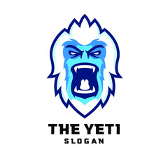 yeti head face character logo icon design cartoon