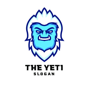 yeti head face character logo icon design cartoon