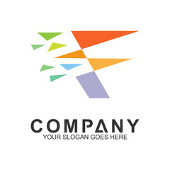 crystal letter f vector logo design