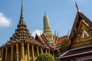 Fototapeta premium Area in Wat Phra Kaew temple is regarded as the most sacred Buddhist temple in Bangkok Thailand.