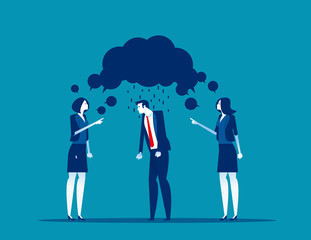 Insults colleagues. Concept office business vector illustration, Angry,