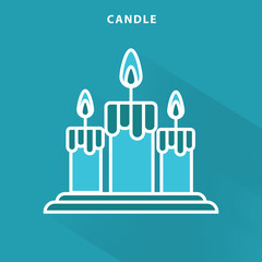 Candle icon flat design