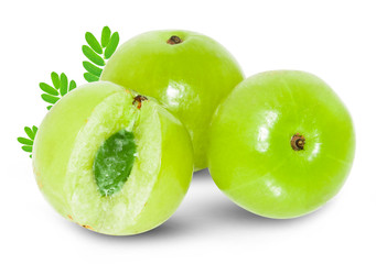 Indian gooseberry isolated on white background